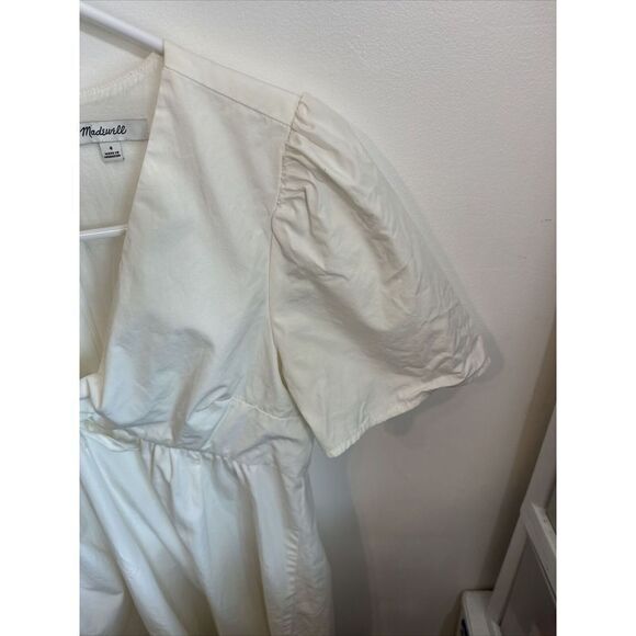 Madewell Tie Front White Poplin Babydoll Dress Womans size 4 - Picture 6 of 15